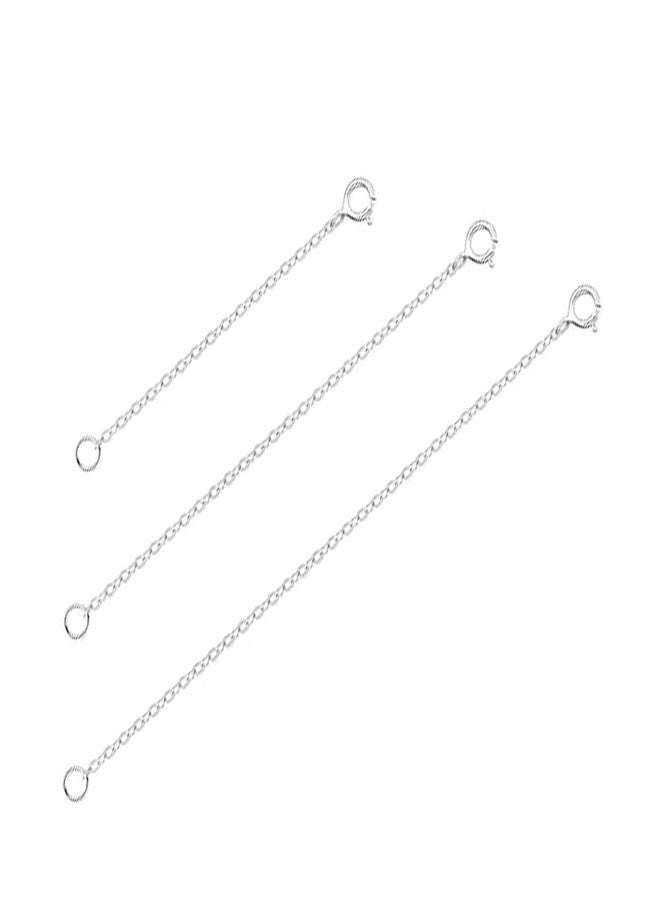 Mannikesi 3pcs 925 Sterling Silver Necklace Extender Durable Strong Removable Chain Extenders, Necklace Bracelet Anklet Jewelry Extension for Women, Extension Chain for Necklaces, 3 Piece Set (1, 2, 3 Inches) - Image 1